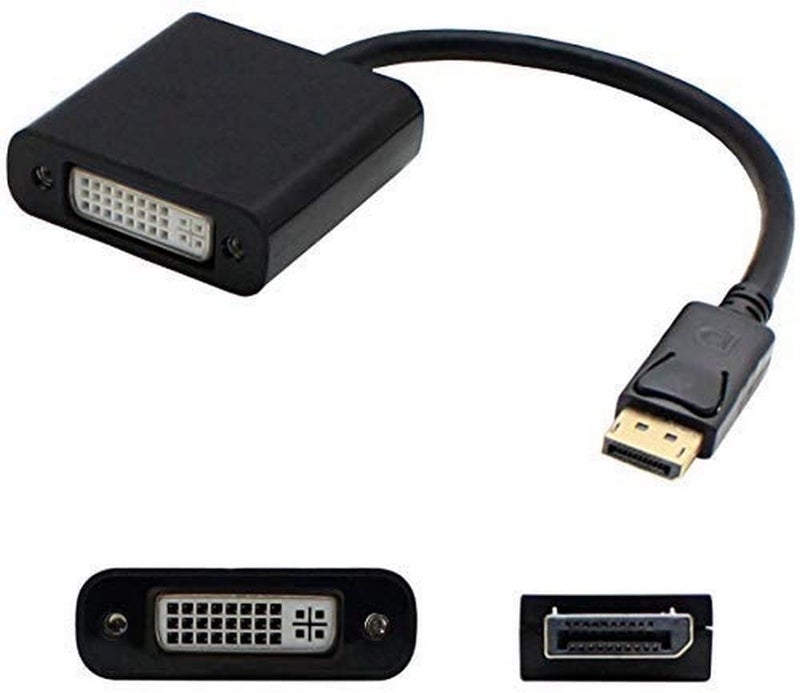 AddOn DisplayPort Male to DVI-I Female Adapter Cable, 8in, Black (DISPLAYPORT2DVI) - Image 1