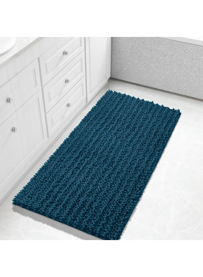 Yimobra Original Luxury Shaggy Bath Mat, 44.1 X 24 Inches, Soft and Cozy, Super Absorbent Water, Non-Slip, Machine-Washable, Thick Modern for Bathroom Bedroom, Peacock Blue - Image 1