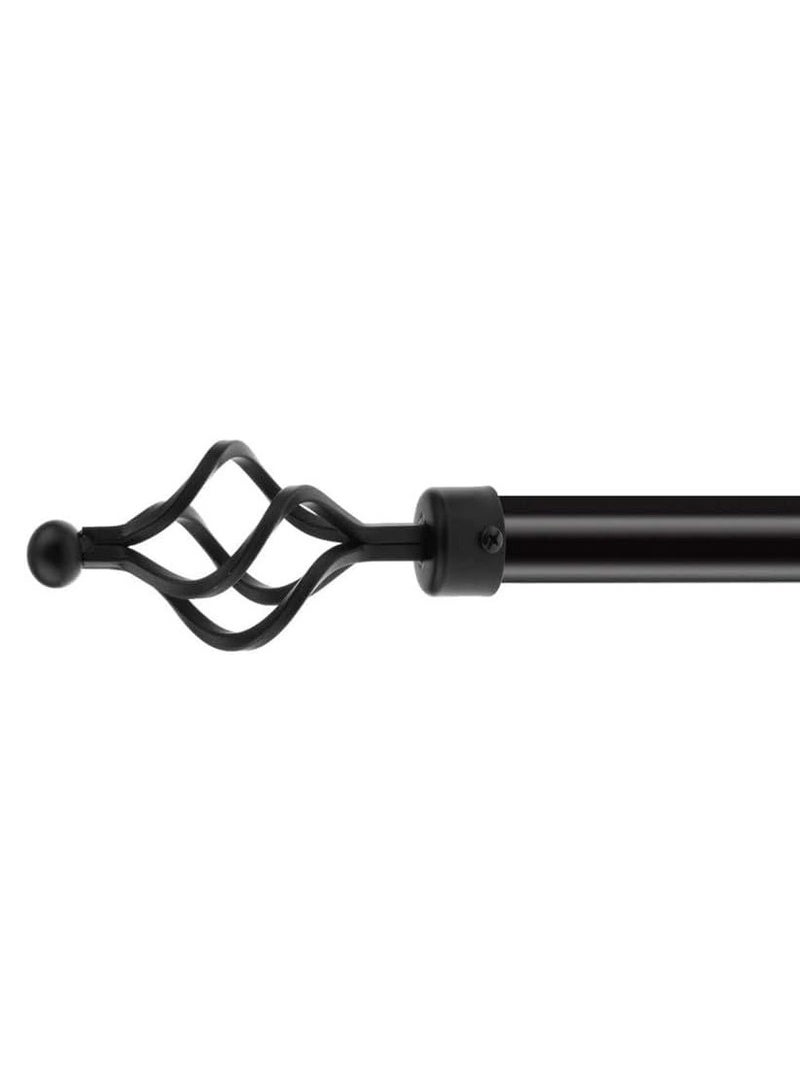 DubaiGallery Roman Pole Style Heavy Duty Luxury Extendable Curtain Rod, Metal Single Rod Finials Decorative End Window Treatment Rod Drapery Rod  - Image 2