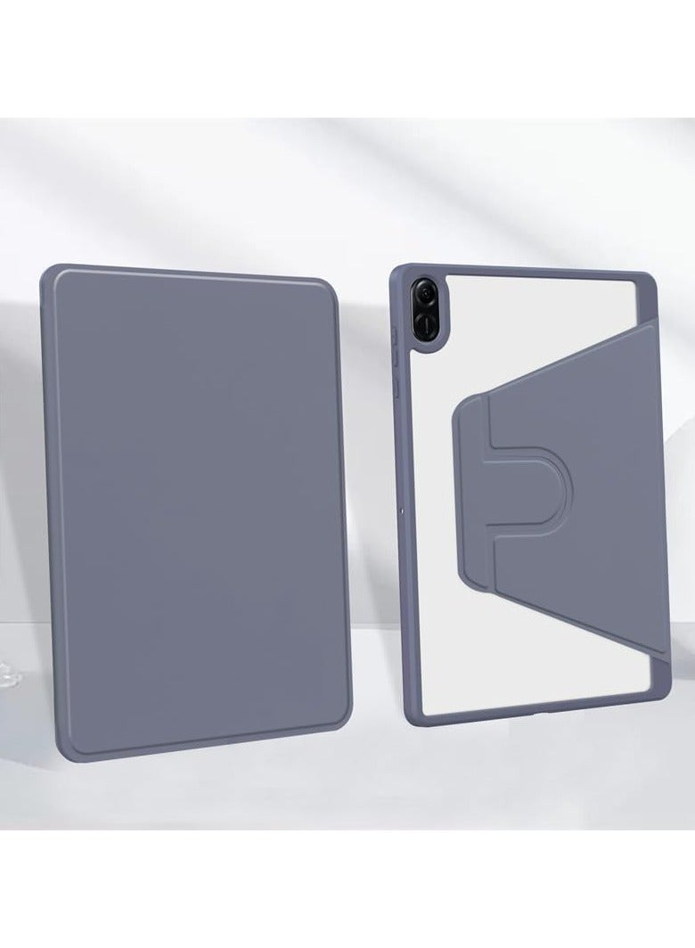 VKL Clear Back Case Compatible with Honor Pad X8a 11-inch 2024, 360 Degree Swivel Stand Flip Smart Cover Auto Sleep/Wake Case For Honor Pad X8a Tablet (Lavender) - Image 5