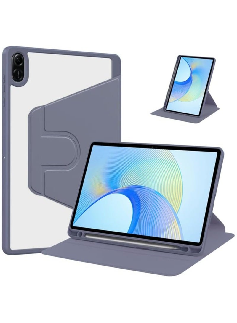 VKL Clear Back Case Compatible with Honor Pad X8a 11-inch 2024, 360 Degree Swivel Stand Flip Smart Cover Auto Sleep/Wake Case For Honor Pad X8a Tablet (Lavender) - Image 1