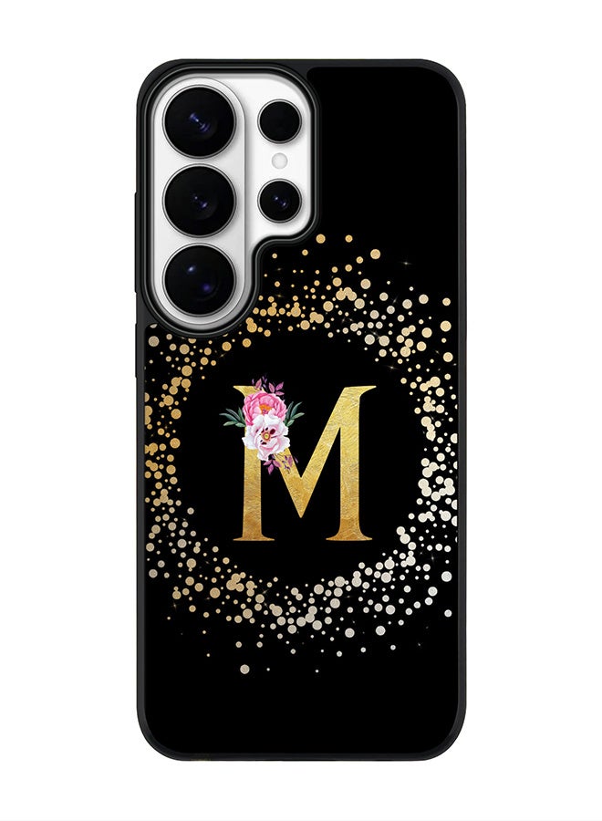 Stylizedd غطاء لهاتف سامسونج جالكسي S26 ألترا، [متوافق مع MagSafe] غطاء مغناطيسي نحيف - مونوغرام زهور مخصص - أسود - Image 1