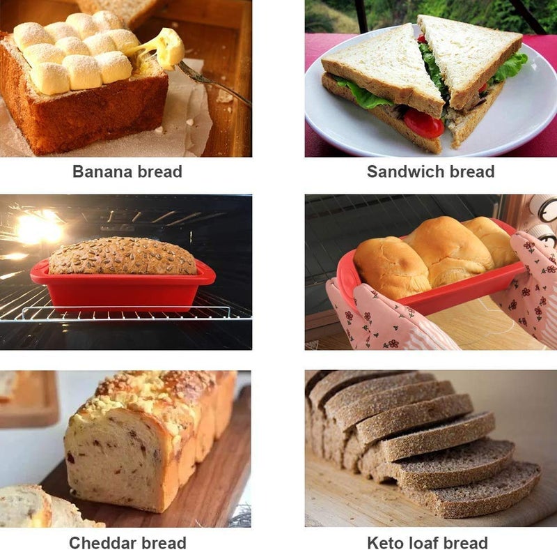 Inditradition NonStick Baking Bread Pan Silicon Loaf Tin Fruit Cake Pan 85 x 34 Inches Pack of 1 Red - Image 4