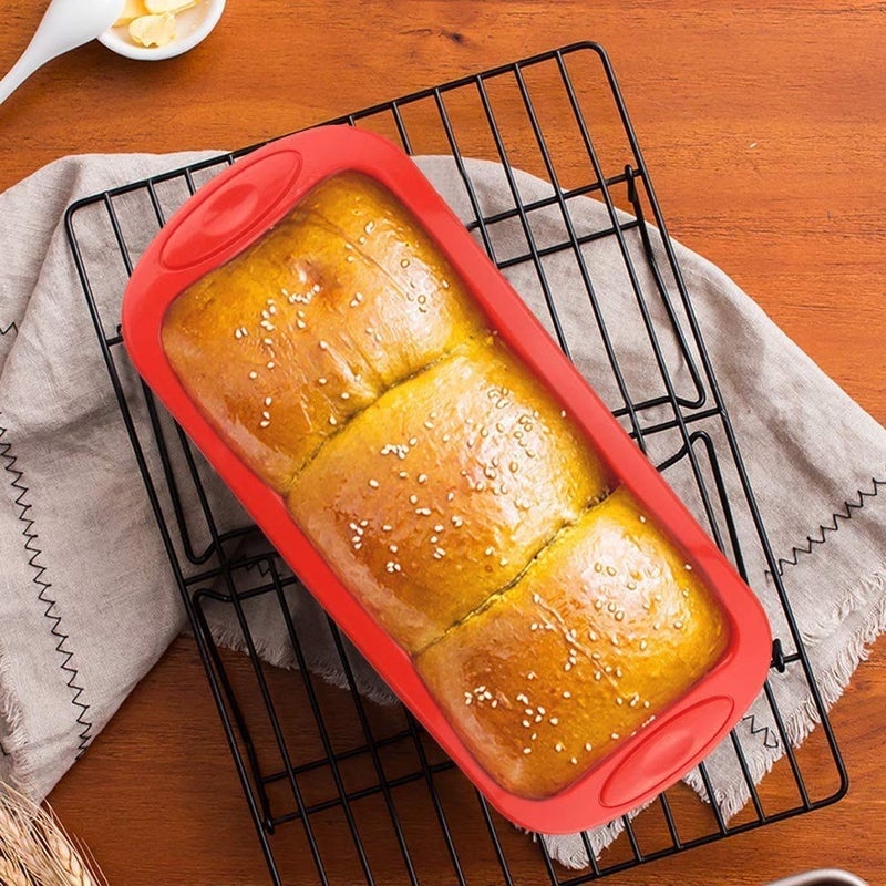 Inditradition NonStick Baking Bread Pan Silicon Loaf Tin Fruit Cake Pan 85 x 34 Inches Pack of 1 Red - Image 3