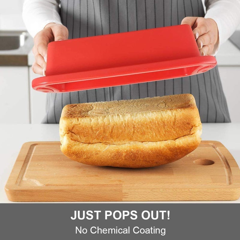 Inditradition NonStick Baking Bread Pan Silicon Loaf Tin Fruit Cake Pan 85 x 34 Inches Pack of 1 Red - Image 2