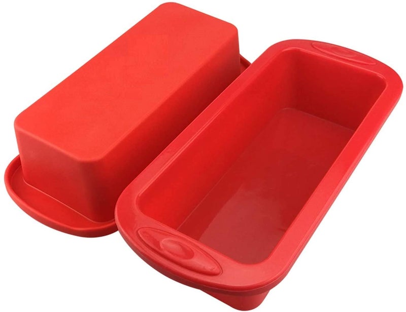 Inditradition NonStick Baking Bread Pan Silicon Loaf Tin Fruit Cake Pan 85 x 34 Inches Pack of 1 Red - Image 1