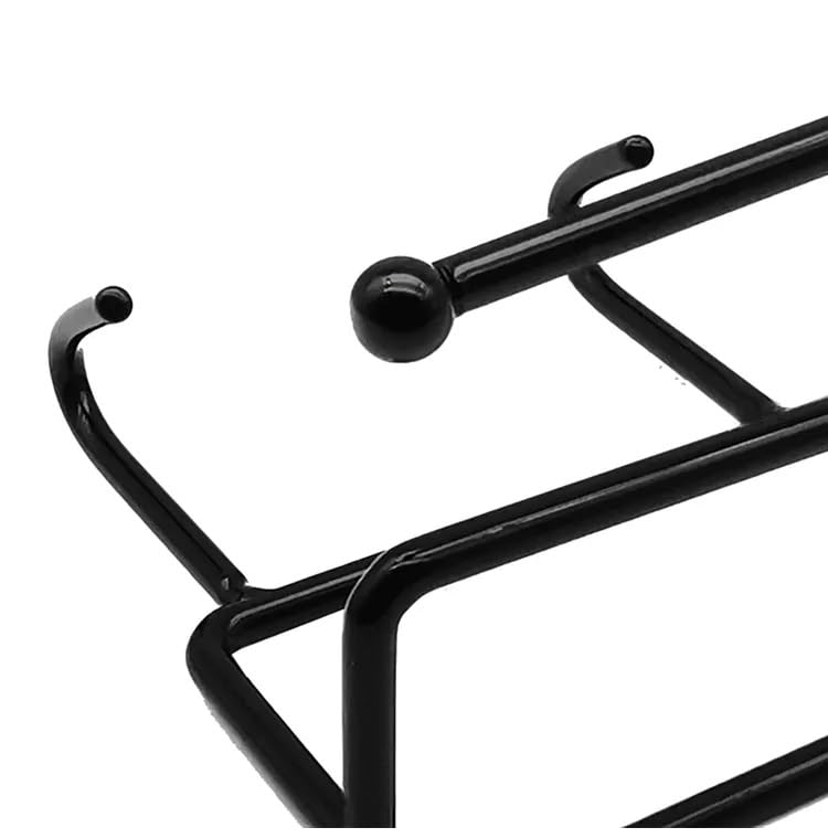 Printme Household Removable Nail Free Bathroom Towel Rack Kitchen Cabinet Spoon Egg Beater Holder Storage Hooks (Black) Pack of 1 - Image 3