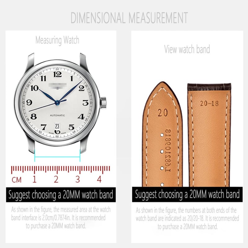Bamboo alligator leather genuine watch strap with double push-button clasp - Image 5