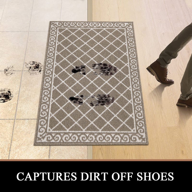 HEBE Indoor Door Mat 32"x48" Non Slip Front Door Welcome Mats Washable Shoe Mats Dirt Trapper for Entryway Low Profile Kitchen Carpet for Entrance Hallways Entrance Mat for Dogs - Image 3