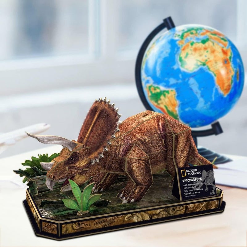 كيوبيك فن بازيل ناشيونال جيوغرافيك ثلاثية الابعاد للديناصور ترايسيراتوبس 44 قطعة - DS1052h - Image 2