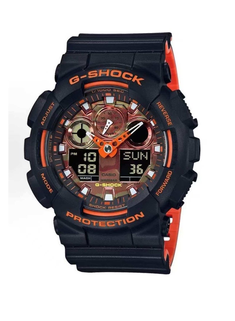 Shock Casio G-SHOCK Camouflage Dial Orange Black Contrast Sports Watch Shockproof and Waterproof Dual Display Watch - Image 1