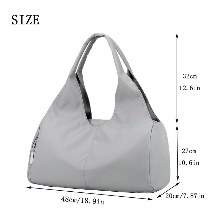 forestfish Yoga Gym Bag For Women With Shoes Compartment & Wet Dry Storage Pockets Lightweight Duffel Bag, Grey - Image 2