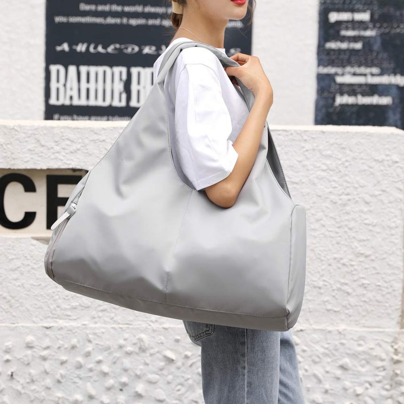 forestfish Yoga Gym Bag For Women With Shoes Compartment & Wet Dry Storage Pockets Lightweight Duffel Bag, Grey - Image 4