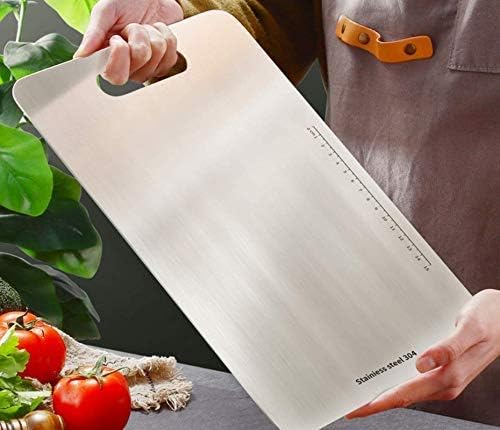 HENIRAG Stainless Steel 304 FoodGrade Chopping Cutting Slicing mincing Serving Cut Board for Fruits Vegetables Meat Cheese Pizza breads Knead Dough for Chefs Kitchen Home - Image 1