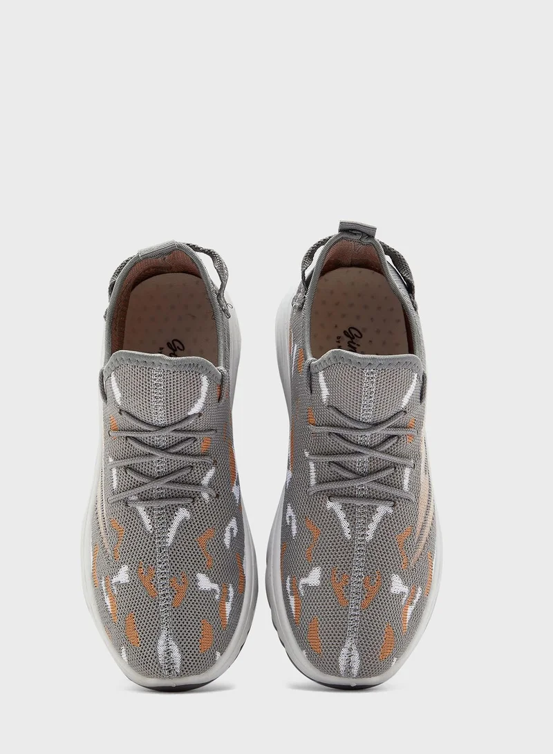 Ginger Pattern Lace Up Knit Sneaker