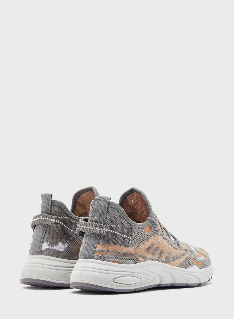 Ginger Pattern Lace Up Knit Sneaker