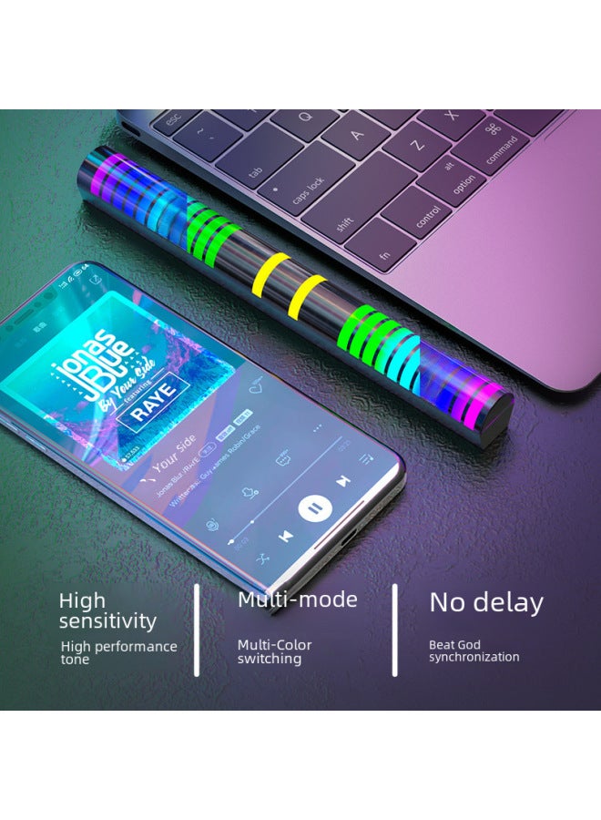 APP Bluetooth Pickup Light Voice Control Creative RGB Induction Light Car Led Music USB Rhythm Desktop Atmosphere Light Bar-Color:APP Black (fuel Injection + Counterweight)-Dimensions:Built-in Lithium Battery Charging  - Image 4