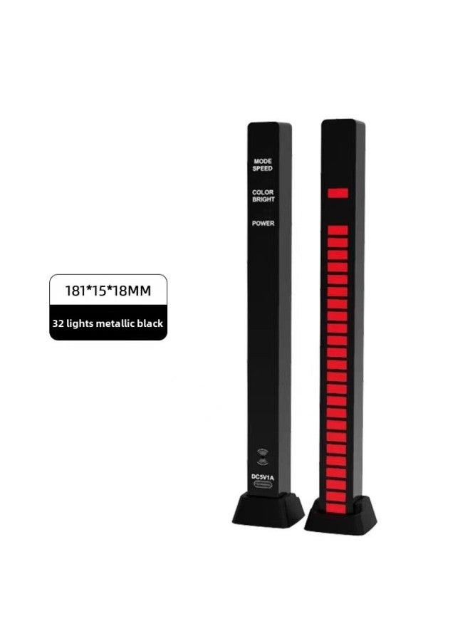 APP Bluetooth Pickup Light Voice Control Creative RGB Induction Light Car Led Music USB Rhythm Desktop Atmosphere Light Bar-Color:APP Black (fuel Injection + Counterweight)-Dimensions:Built-in Lithium Battery Charging  - Image 1