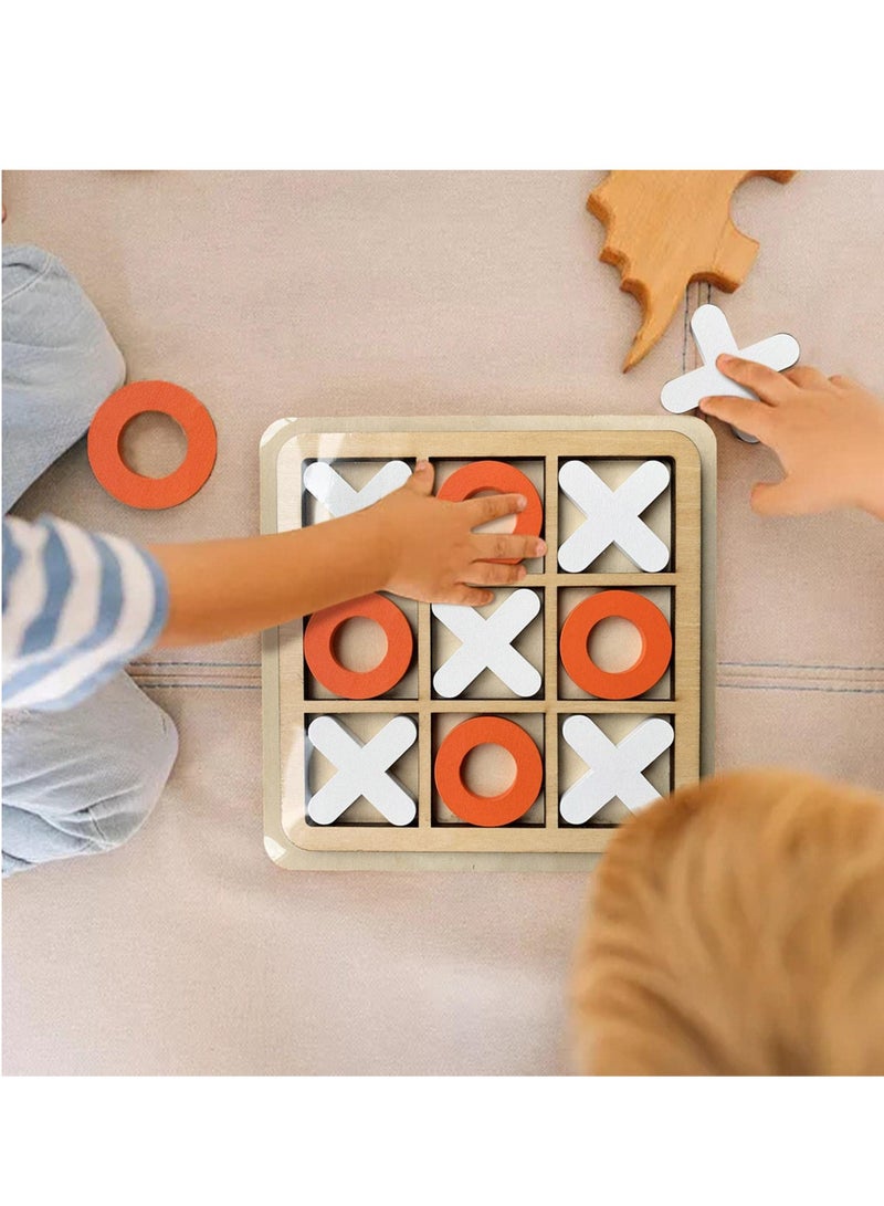 KASTWAVE Tic-Tac-Toe Game Toy, Classic Wooden Checkerboard Educational Family Game Toys Set, Portable Casual Tabletop Game for Adults and Kids 3 Pcs - Image 3
