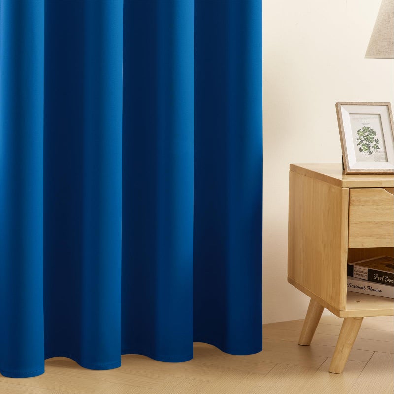 CUCRAF Royal Blue Blackout Curtains 54 inch Length 2 Panels Set  Rod Pocket Room Darkening Drapes for Bedroom Living Room  Insulated Thermal Light Blocking Window Curtain (W52 x L54 Inch) - Image 5