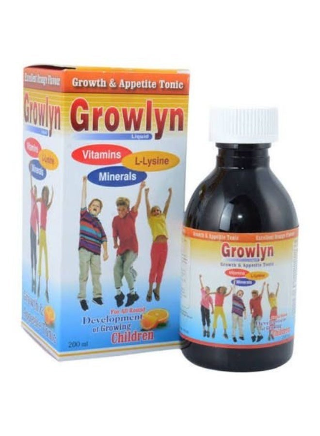 Growlyn Growth & Appetite Tonic Liquid Supplement for Children, 200ml