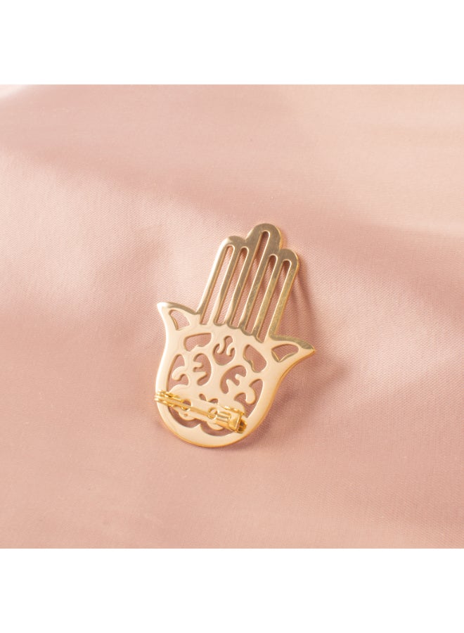 Stainless Steel Golden Brooch - Hand  - Image 2