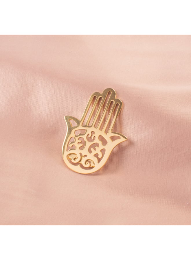 Stainless Steel Golden Brooch - Hand  - Image 1