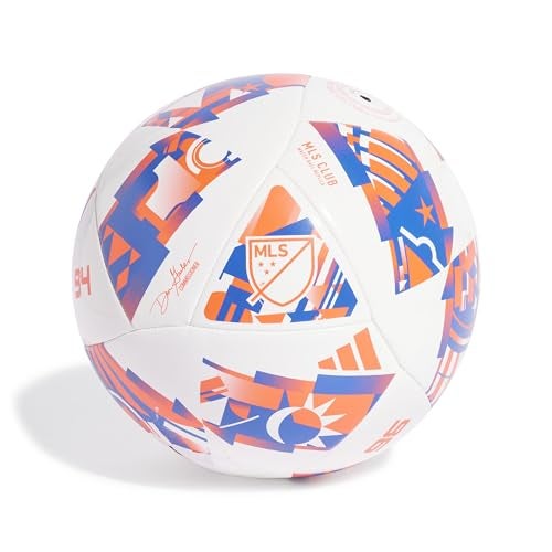 adidas MLS Club Soccer Ball, White/Solar Red/Glory Blue, 5 - Image 1