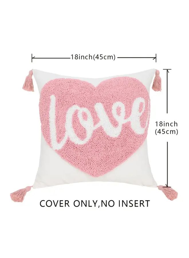 Pink Boho Tassel Throw Pillow Cover Tufted Decorative Cushion Case for Living Room Bedroom - Image 3