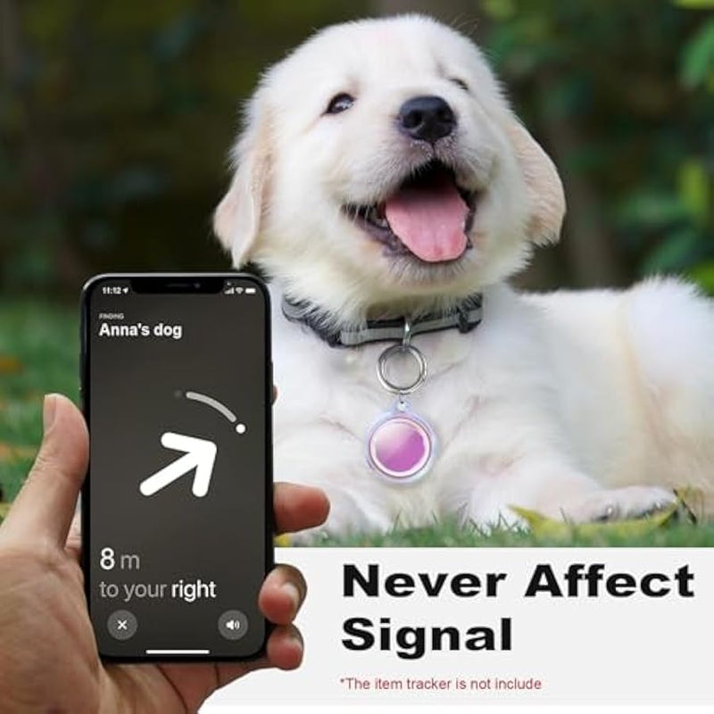 IPX8 Waterproof for Airtag Holder, for Apple for Airtags with Keychain, for Air Tag Case for Luggage, Dog Collar, Anti-Scratch Full Protective for Air Tags Holder, Pink Colorful （2 Pack） - Image 4