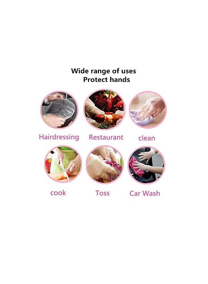 Super Plastic Disposable Gloves (Transparent, One Size) - 400 Pieces - Image 2