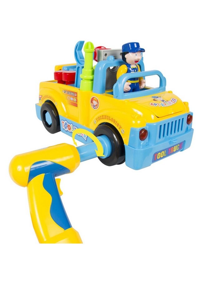 كيديتوس شاحنة أدوات البناء مع مثقاب وأدوات، ضوء وموسيقى، لعبة الحركة والارتطام للأطفال الأولاد والبنات - 36 شهرًا فما فوق - Image 3