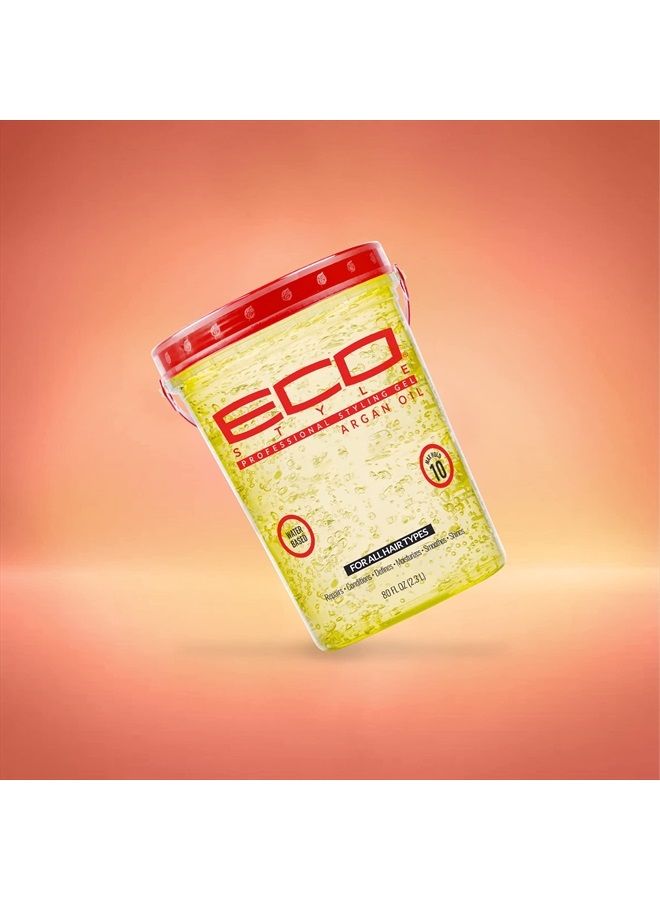 Eco Style Moroccan Argan Oil Styling Gel - Promotes Healthy Hair - Nourishes And Repairs Hair - Delivers Long Lasting Shine - Provides Maximum Hold and Helps Tame Frizz - Ideal For All Hair - 80 oz - Image 3
