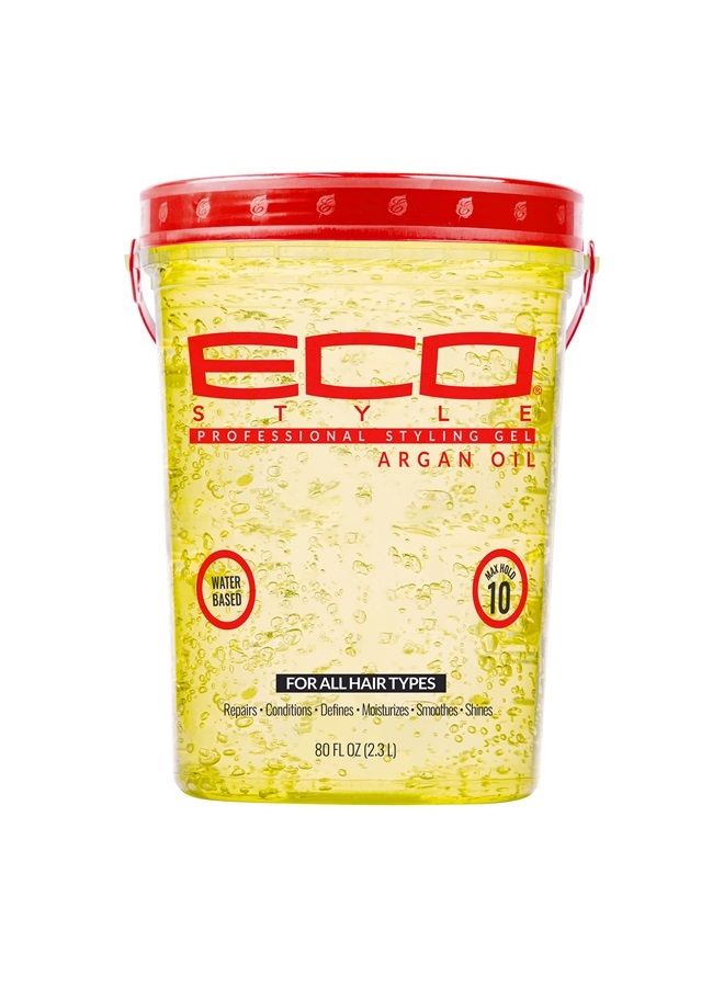 Eco Style Moroccan Argan Oil Styling Gel - Promotes Healthy Hair - Nourishes And Repairs Hair - Delivers Long Lasting Shine - Provides Maximum Hold and Helps Tame Frizz - Ideal For All Hair - 80 oz - Image 1