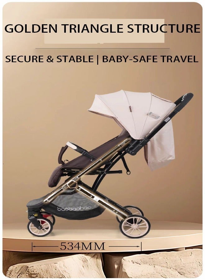 باوباوهاو Y8، مقبض قابل للتحويل، قابلة للطي مع سحب باستخدام العارضة، خفيفة الوزن ومدمجة، 9.5 كجم، قماش جاكار فاخر، استخدام مزدوج لفصل الشتاء والصيف - Image 5