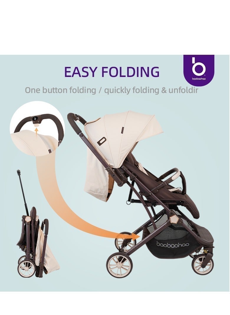 باوباوهاو Y8، مقبض قابل للتحويل، قابلة للطي مع سحب باستخدام العارضة، خفيفة الوزن ومدمجة، 9.5 كجم، قماش جاكار فاخر، استخدام مزدوج لفصل الشتاء والصيف - Image 3