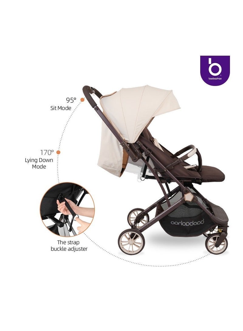 باوباوهاو Y8، مقبض قابل للتحويل، قابلة للطي مع سحب باستخدام العارضة، خفيفة الوزن ومدمجة، 9.5 كجم، قماش جاكار فاخر، استخدام مزدوج لفصل الشتاء والصيف - Image 2