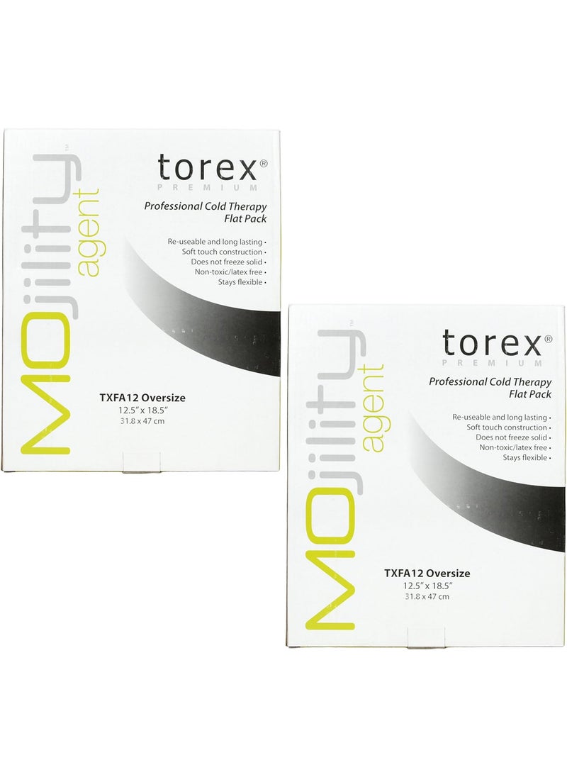 Torex Torex TXFA12 Professional Cold Therapy Flat Pack Black Oversized - 12.5" x 18.5" (2 Pack) 