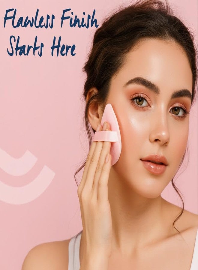 غوب إسفنجة بودرة بيتزا من GUBB لمكياج الوجه | استخدام مزدوج الجوانب | لتطبيق البودرة السائبة والمضغوطة | سهلة التنظيف والاستخدام | إسفنجة بودرة مثلثة الشكل مزودة بحزام (عبوة من قطعتين) - Image 2