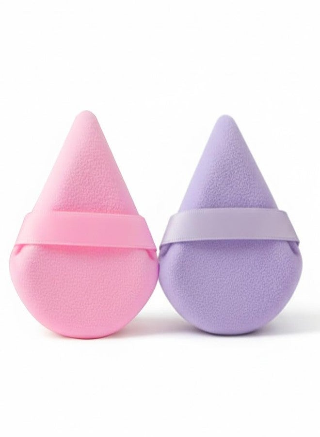 غوب إسفنجة بودرة بيتزا من GUBB لمكياج الوجه | استخدام مزدوج الجوانب | لتطبيق البودرة السائبة والمضغوطة | سهلة التنظيف والاستخدام | إسفنجة بودرة مثلثة الشكل مزودة بحزام (عبوة من قطعتين) - Image 1