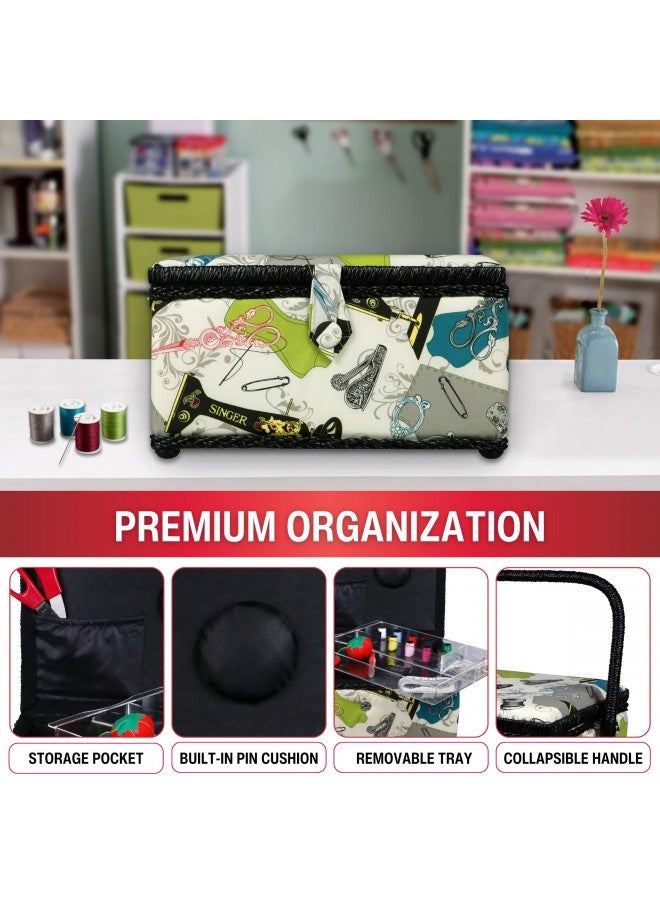 SINGER Singer 07281 Vintage Sewing Basket With Sewing Kit Accessories  - Image 4