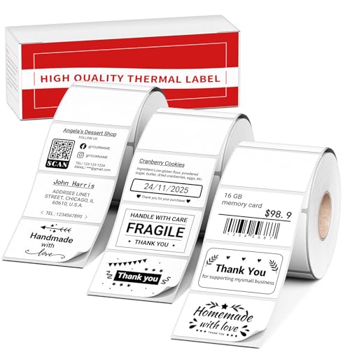 Memoking M110/M100 Thermal Labels 1.57"x1.18"(40x30mm), for M220/ M221/ M100/ M110/ M250/ M260 Printer, Original White Print Master Label Refill Compatible with Phomemo Labels, 690 PCS for Price Tag, Barcode - Image 1