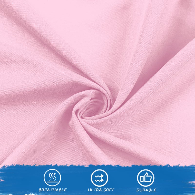 Coldwind صفائح COT 31 "" × 75 "" 2 ورقة مرتبة الحزمة الحزمة مزودة بغطاء مزدوج/كامب سرير/RVS سرير/ضيف غطاء ميكروفيات ناعم وتنفس لطفلي اللون الوردي - Image 4