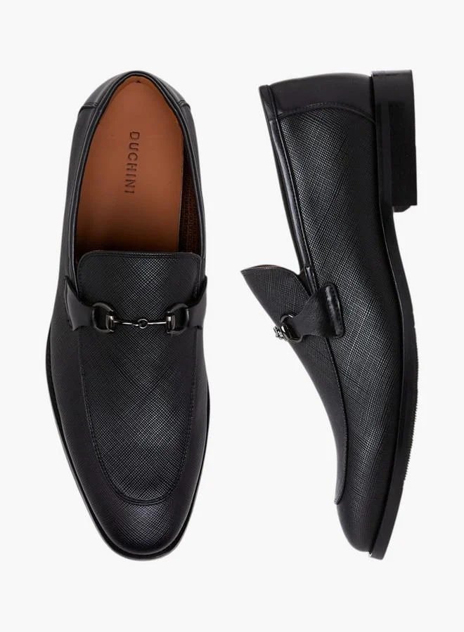 Duchini Men's Metal Accent Loafers