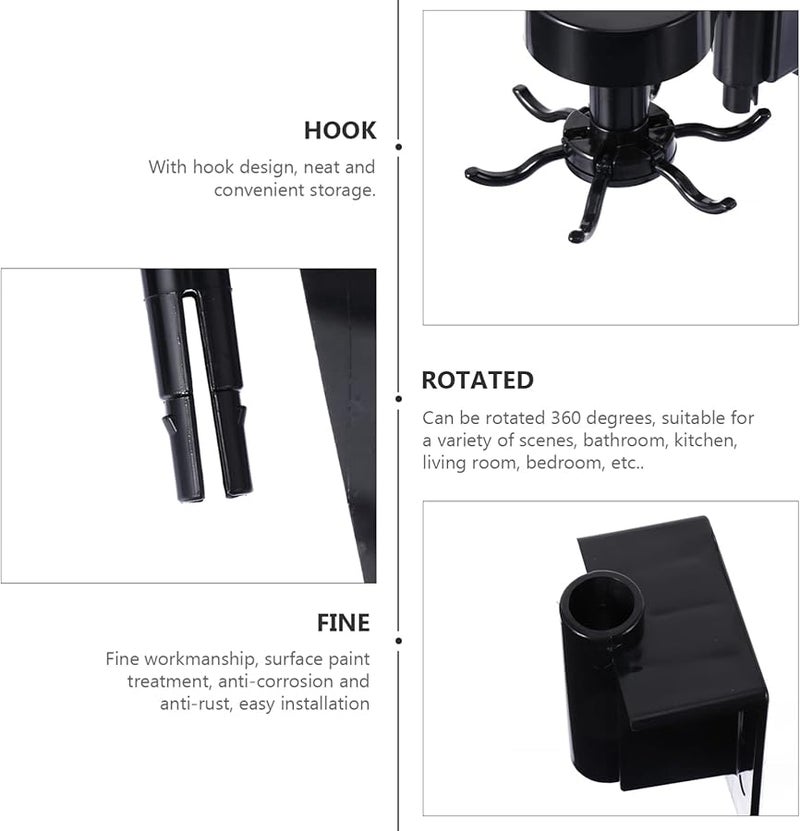 Tehaux Rotating Wall Mounted Kitchen Organizer No Drill Installation Compact Rack - Image 5