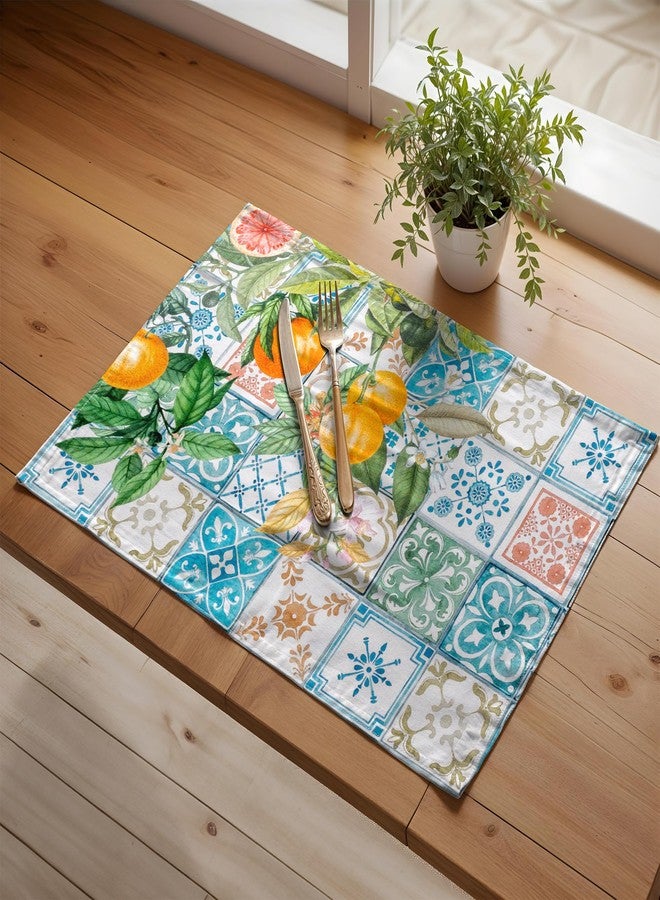 Maison d' Hermine Placemats Set of 4 100% Cotton Washable Cloth Place Mats, Reusable Table Mats for Kitchen Dining Decoration, Party, Wedding, Restaurant Spring/Summer (Agrume, 13" x 19") - Image 5