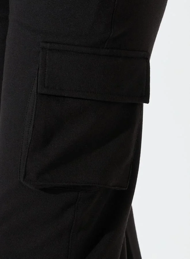 Styli Straight Leg Cargo Pants with Elasticated Waist