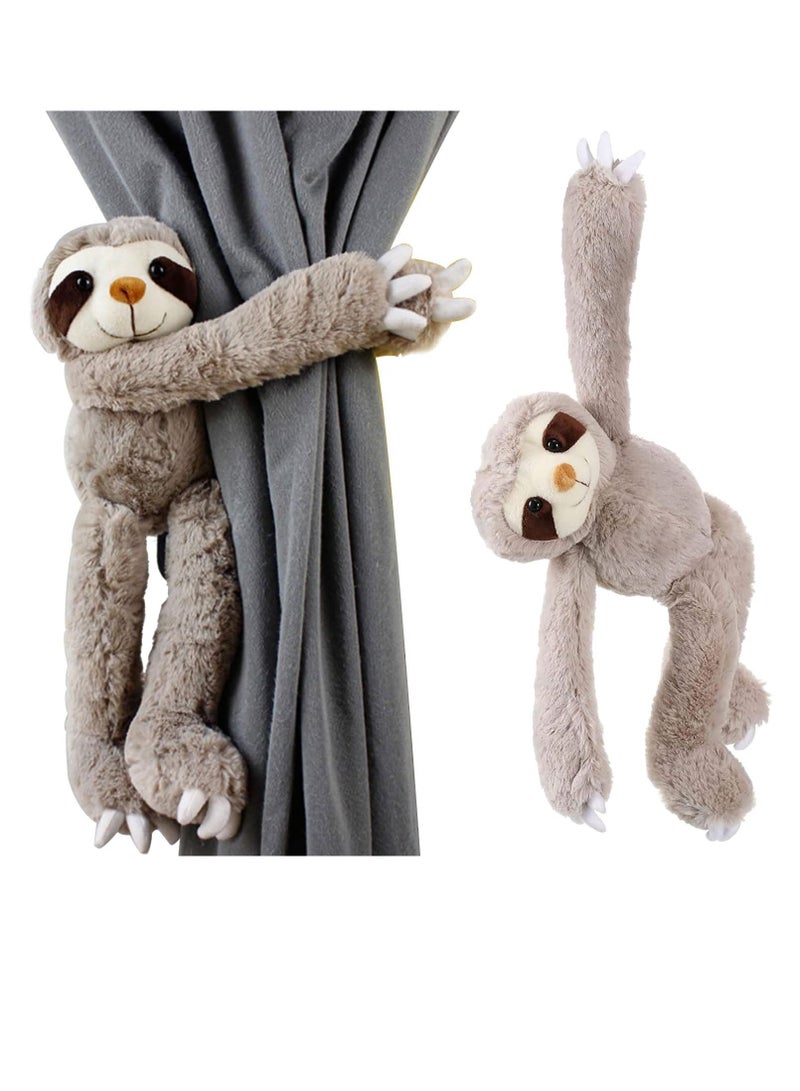 Raxoom Brown Hanging Sloth, 2Pack Stuffed Animal Ultra Soft Plush Hands and Feet Connect Realistic Design Great Gift or Prize for Teens Adults Gifts Decors - Image 1