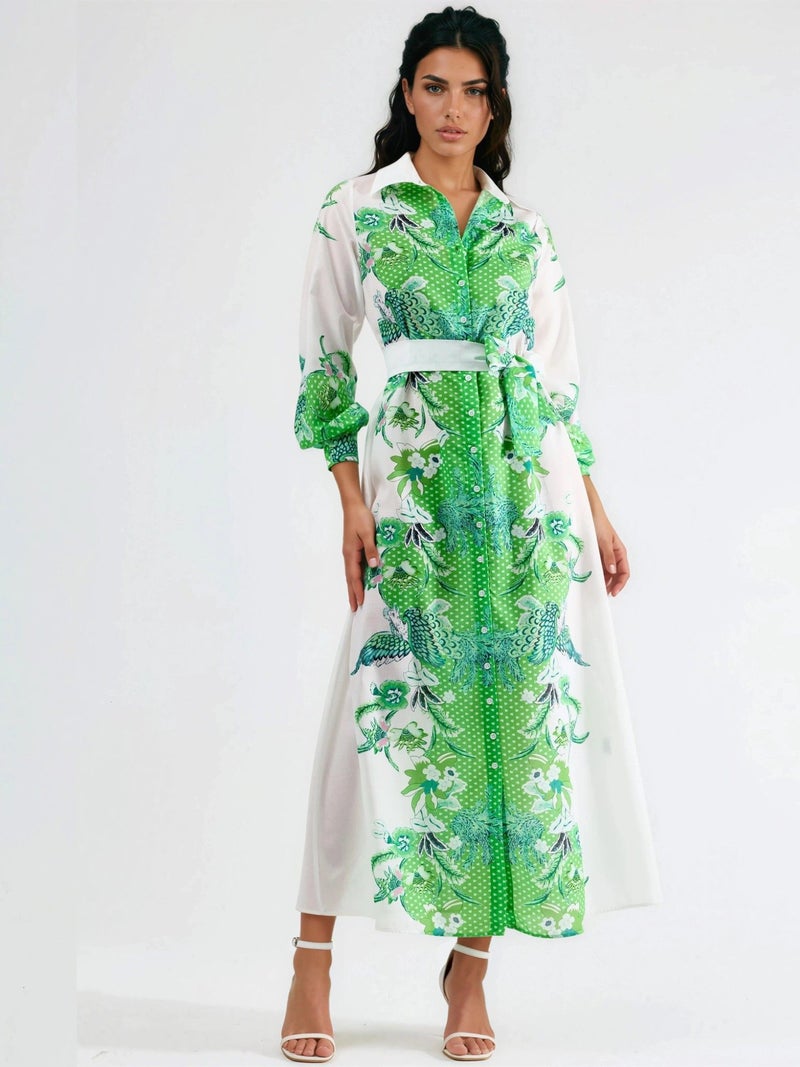 Jennyfer Floral Belted Midi Dress - Image 5
