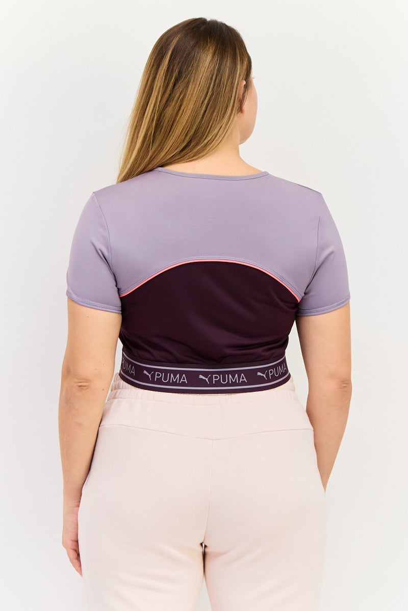 PUMA Women Sportswear Fit Short Sleeve Training Crop T-Shirt, Purple - Image 3